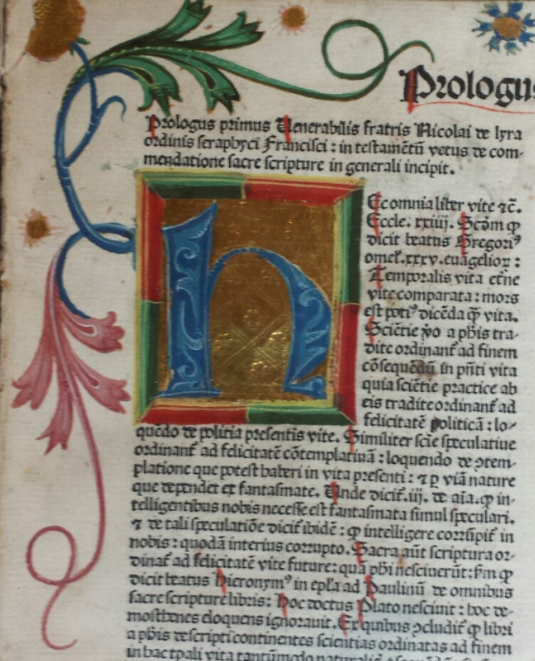 Initiale einer Inkunabel der Bibliothek